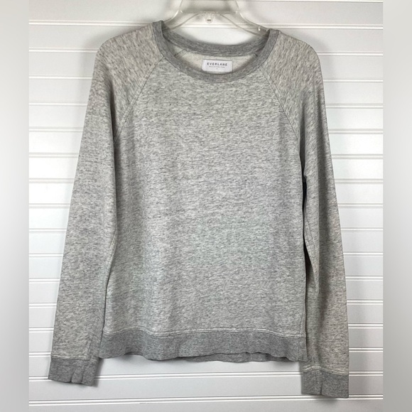 Everlane Tops - Everlane Womens Pullover Crew Neck Sweatshirt Heather Gray Cotton Size Small